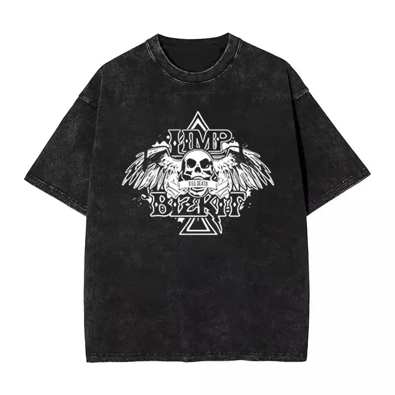 Rap Rock Limp Bizkit UK Europe Tour T-skjorte Herre Dame Sommervasket Vintage Bomull Nostalgisk T-skjorte Streetwear