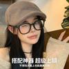 Wearing a beret upside down with a big head and a big face, retro forward hat for women, the new solid-color painter's newsboy hat shows a small face.