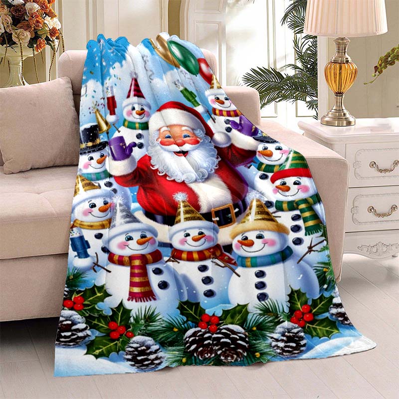 Personalized Santa Claus flannel blanket—suitable for sofas, beds, birthdays, children, friends, and gifts.
