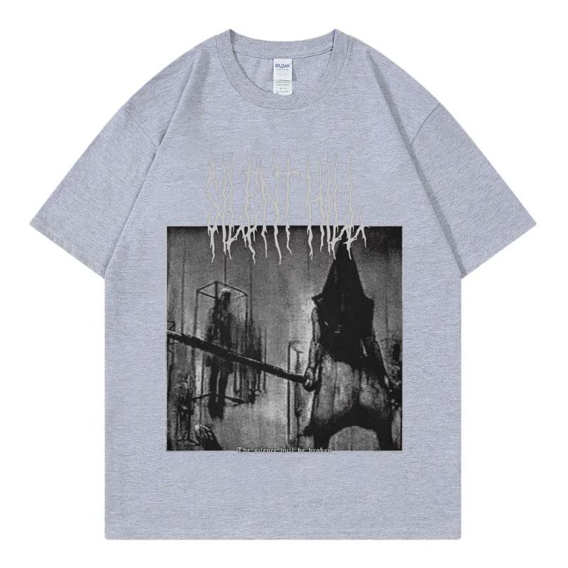 Silent Hill 2 Game Graphic T Shirts Men Women Gothic Vintage Short Sleeve Tshirt High Quality Fashion Oversized Cotton Tshirts