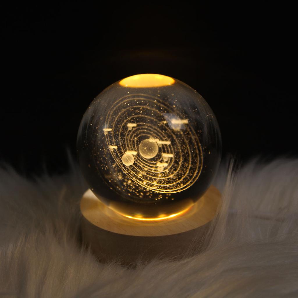 USB 3D Crystal Ball Galaxy Santa Claus Saturn Children LED Night Light for Bedroom Ambient Light Creative Adult Christmas Gifts