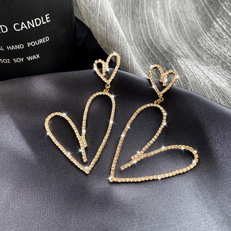 LATS Large and Small Circle Long Dangle Earrings Korean Zircon Flash Earrings for Women 2020 Female Fashion Jewelry Drop Earings