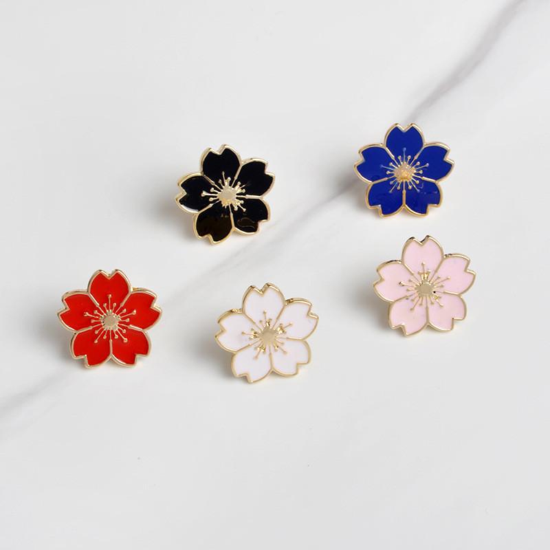 Creative Cartoon Cherry Blossom Alloy Brooch For Fashionable Floral Decoration