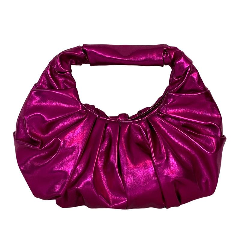 

Bags pleated cloud bag 2025 new Mori fashion personality niche versatile women hand carry dumpling bag троянди рожеві кольору