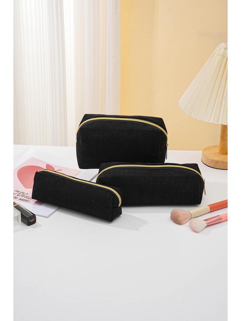 Minimalistisches Cord-Etui & Make-up-Tasche im koreanischen Stil - Große Kapazität, niedliches Design.