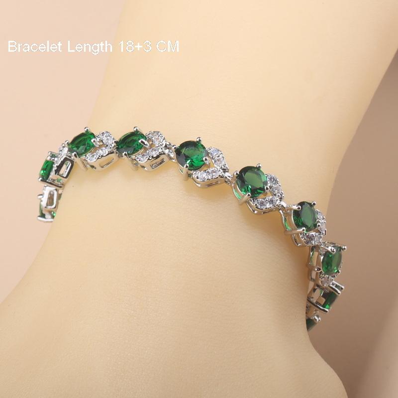 Quality Green Jewelry Sets Trendy Women Dress Wedding Costume Necklace And Earrings Bridal Sets Adjustable Ring