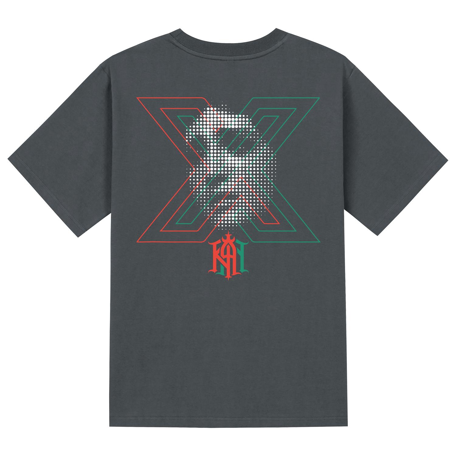 Khan 6312 Ktg0149 Avant-Garde Short Sleeve T-Shirt - Gray Gray/S