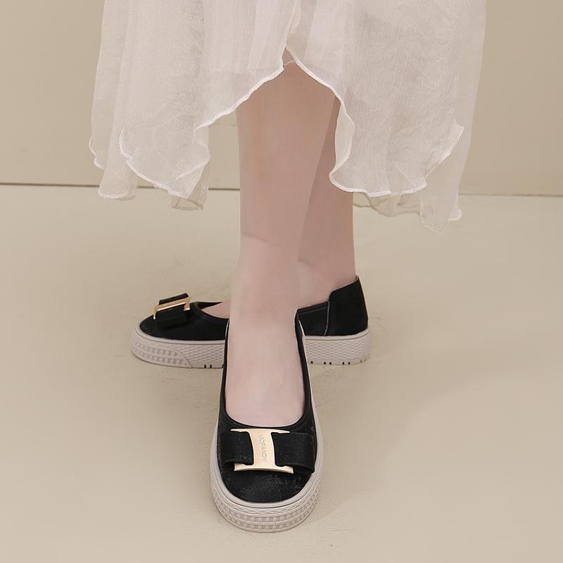 Fashion The New Spring and Autumn 2025 British-style Flat Soft-soled Casual and Super Comfortable One-step Shoe