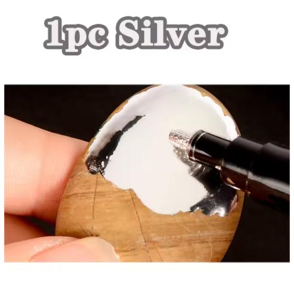 1/2ks Zrcadlový popisovač DIY Reflexní barvicí pera Zrcadlové fixy Chromové Zlaté/Stříbrné Fixy Podpis Styling Auta Umění Řemesla