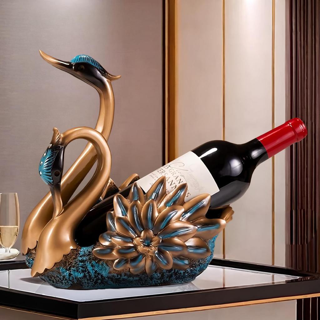 Swan Wine Rack: Elegant Light Luxury Cabinet & Ornament for Living Room or Entryway Gift