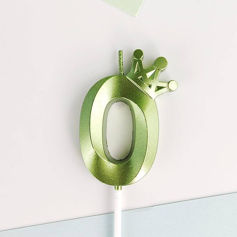 2pcs Crown Number Candle Birthday Candle Party Decoration Colorful Age 0-9 Three-dimensional Crown Number