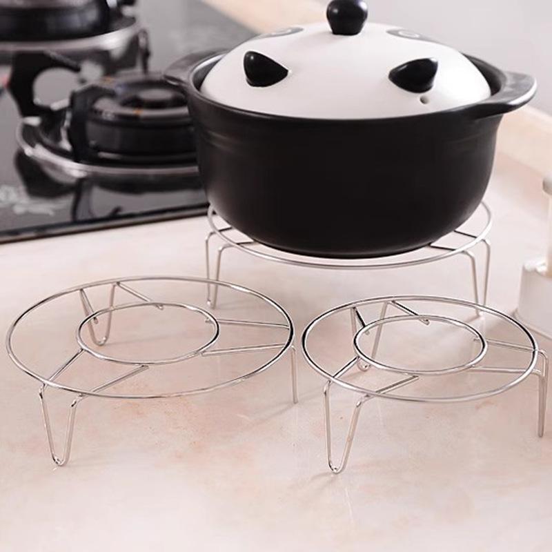 Stainless Steel Steaming Rack and Grid - Circular - Three-legged Pot Rack - Heat-insulating Rack - Steamed Fish Rack - Steamed Dish Rack