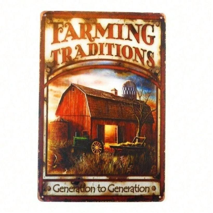 Metal Sign Farmhouse Wall Art, Vintage Tin Poster for Living Room Decor  Tin Sign Vintage Farmhouse Decor, Metal Poster for Wall