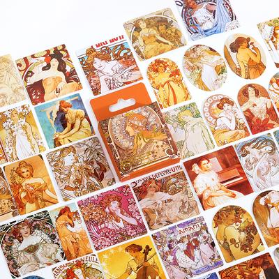 45 Retro Umělecké Ručně Vyráběné Deníkové Dekorativní Samolepky DIY