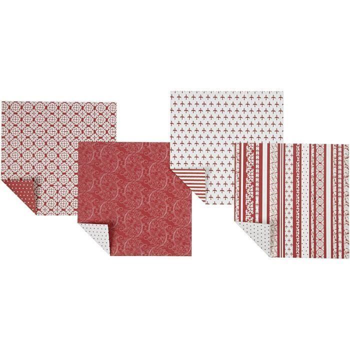 Origami-Set - Vivi Gade - Papier Weiß/Rot - 50 Blatt - Kinder 4+