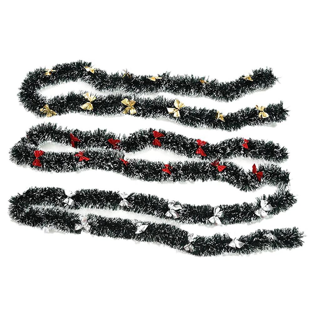 10M Christmas Garland with Gold Bow Decor