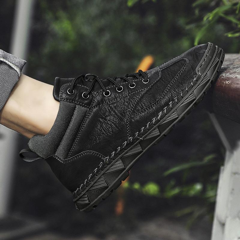 Large Size 39-48 Men's Shoes Leather Flats Outdoor Men Sneakers Breathable Male Casual Shoes