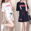 Casual Sports Suit for Women Summer Korean Style Fashion Loose Short-sleeved Plus Size Shorts Running Two-piece Set