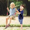 1 Adjustable Swing Adjustable Outdoor Swing for Youngsters Adults Sturdy Wooden Seat with Red Rubberized Ropes Adjustable Length