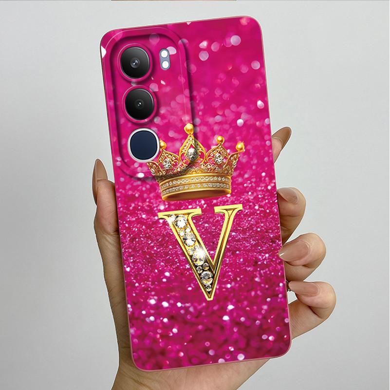 Pro Vivo Y19s 4G Pouzdro Koruna Počáteční Písmeno Měkký Silikonový Ochranný Zadní Kryt Pro Vivo V2419 Coque pro VivoY19S Y 19 s Fundas