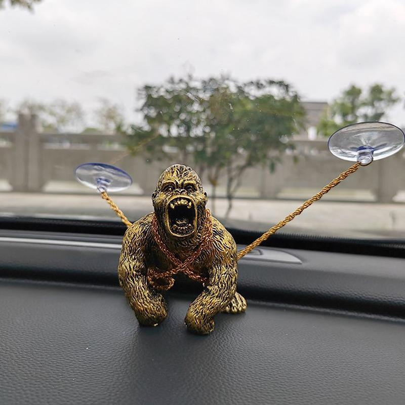 Car Dashboard Angry Gorilla Figurines Ornaments Funny Car Interior Accessories Room Desktop Decorations