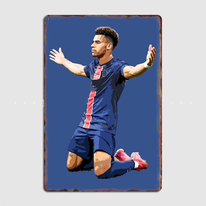 Désiré Doué Fußballspieler Retro Poster Metallschild Poster Bar Innenraum Schlafzimmer Wandkunst Heimdekor Raumdekoration