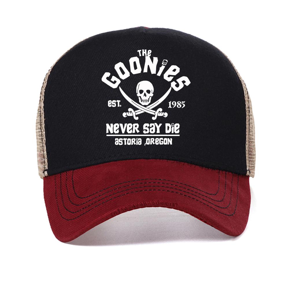 The Goonies Est 1985 Never Say Die Unisexs Baseball Cap Summer Mesh Snapback Hat Fashion Outdoor Causal Breathable Sun Hats