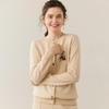 Women's Cashmere Round-Neck Sweater Cardigan - Loose, Cozy Autumn/Winter Knitwear.
