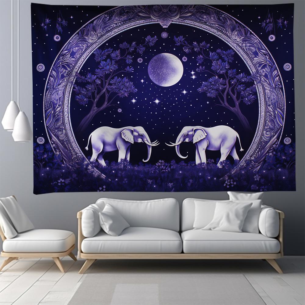 Elephant Series Room Tapestry: Animal Design Wall Hanging for Living Room Decor
