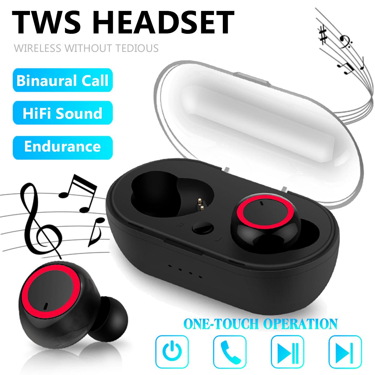 

Настоящие беспроводные Bluetooth-наушники с зарядным блоком TWS Водонепроницаемая спортивная гарнитура