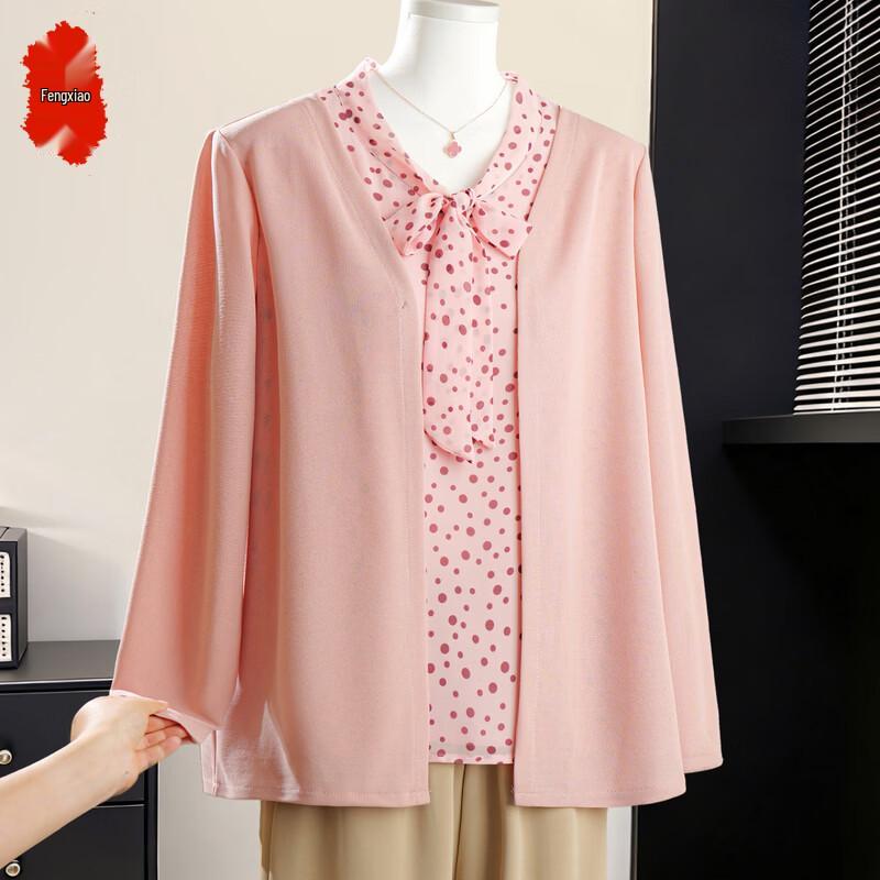 Women s V-Neck Polka Dot Pullover Sweater 3XL