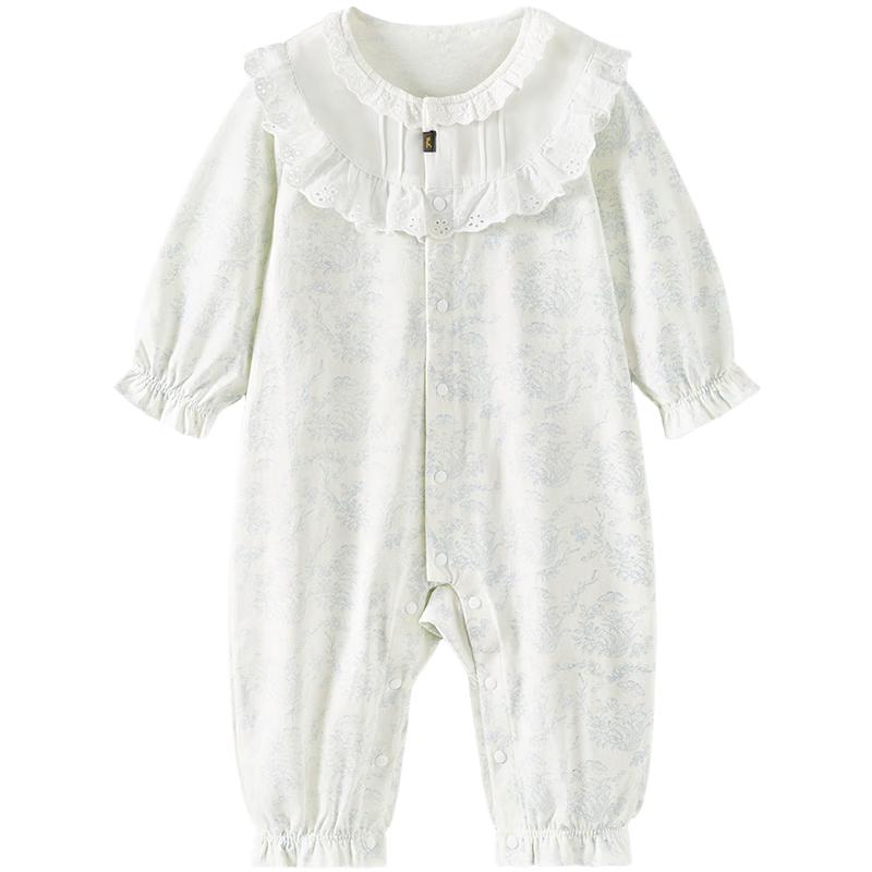 TONGTAI Baby Girl Ruffle Sleeve Cotton Romper 90