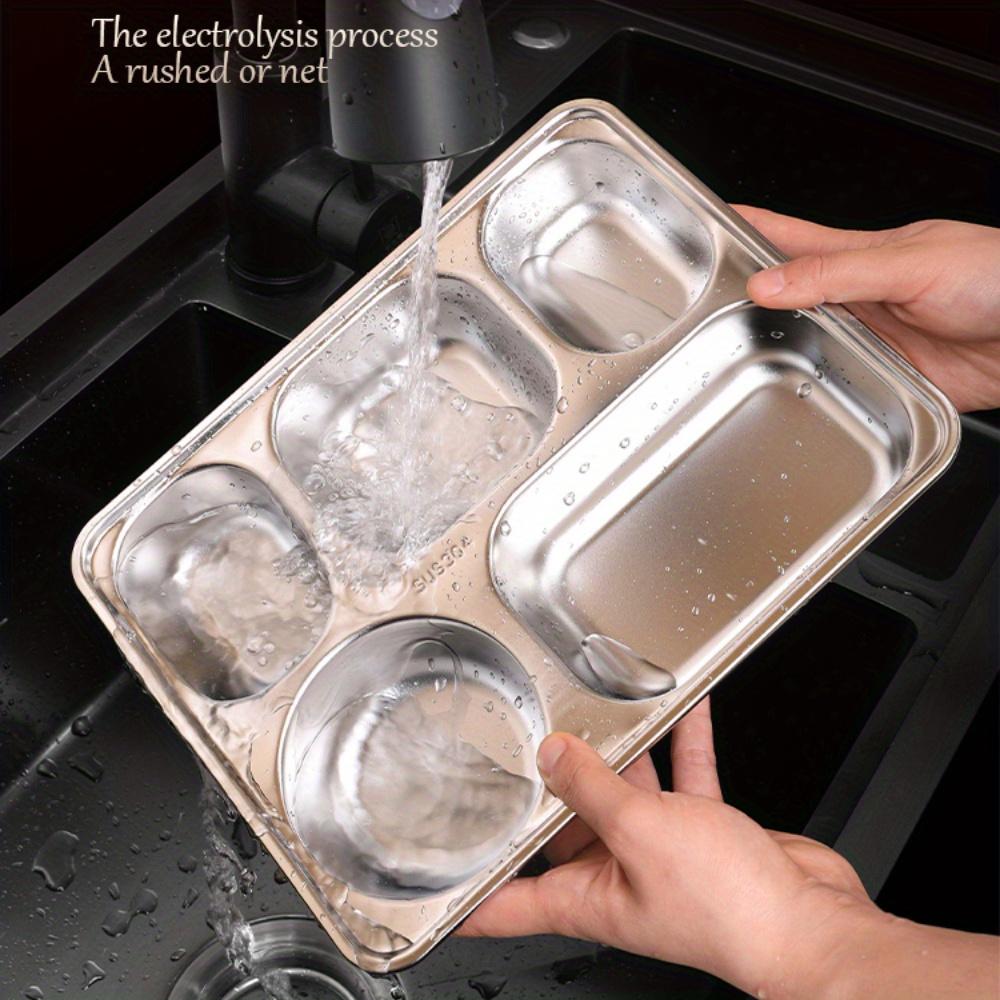 Mess Hall Divider Plate Lunch Container, Prevents Mixing of Sauces and Foods, Suitable for Daily Use, Reusable and Recyclable
