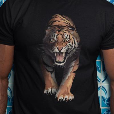 Roaring Tiger Shirt | Fierce Tiger Graphic Tee | Wildlife Animal T-Shirt | Majestic Big Cat Streetwear Gift for Men Women