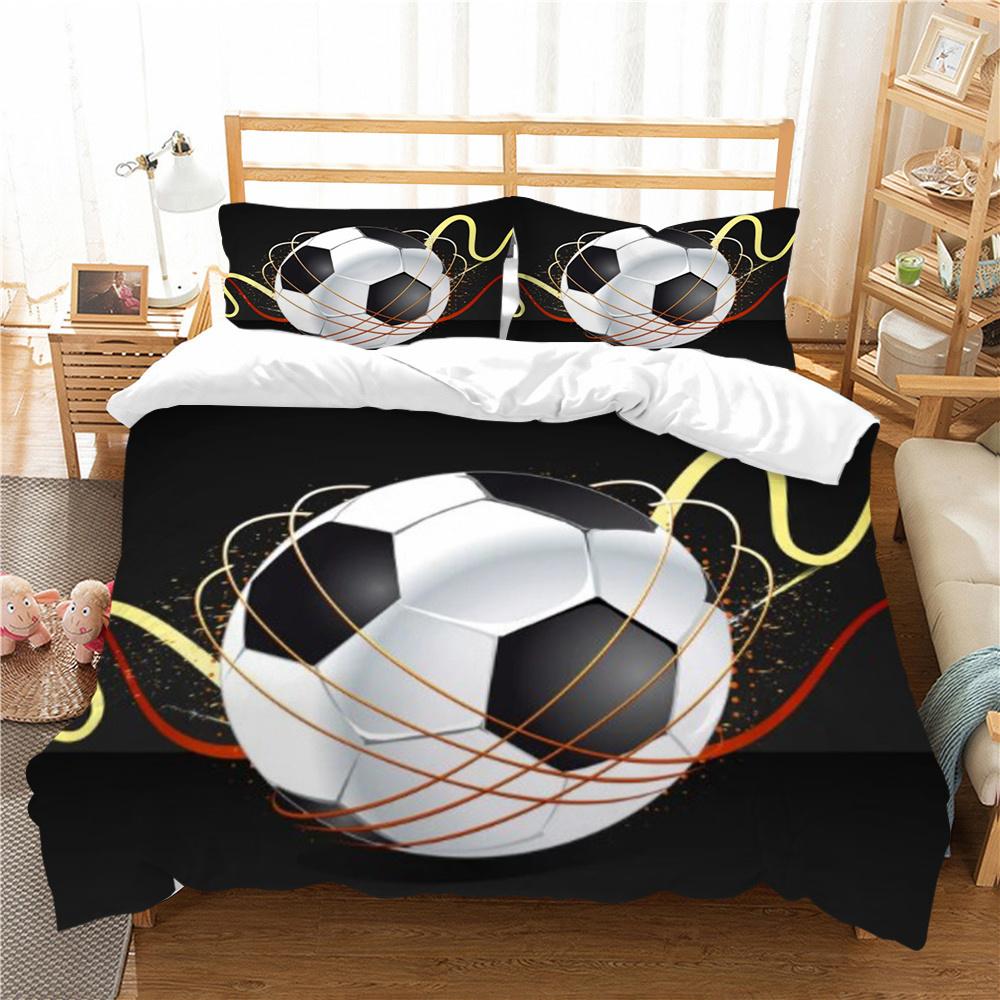 Hot Sell Football Bedding Cover Suit Cool Pattern Home Textiles Bed Set Duvet Cover Set Luxury Cover Set King Size Quilt Cover