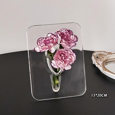 Instagram-Style Photo Frame Vase Simple Transparent Acrylic For Hydroponic Flower Arrangement Entryway Vase Living Room Ornament