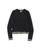 COMONINOZ W Stripe Layered T-Shirt [Black]