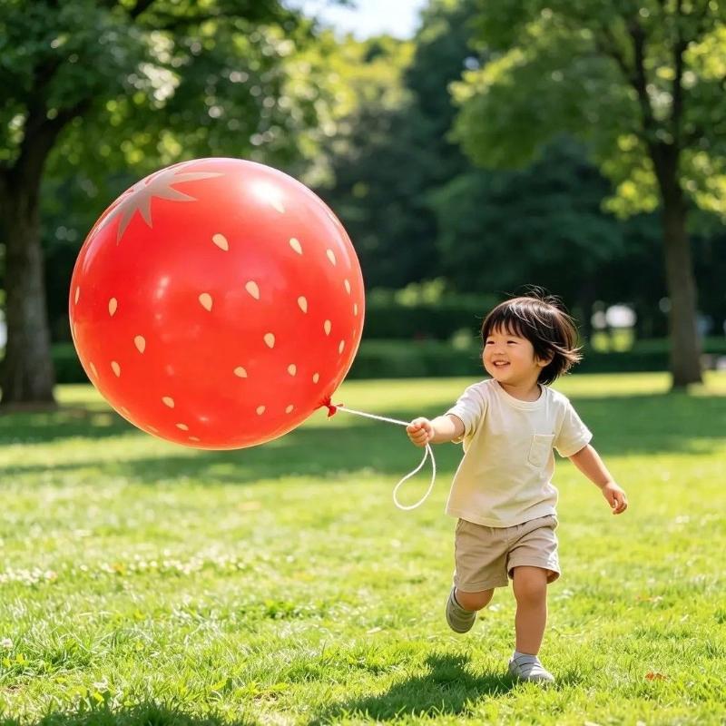 36 Inch Non-Toxic Round Latex Large Balloons Strawberry Watermelon Pineapple Print for Pool Party Home Decor