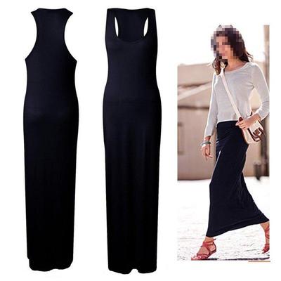 Women Spring Summer Long Maxi Dress Lady Sleeveless Dresses KTB