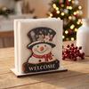 Makeup Brush And Lipstick Holder Christmas Theme Wooden Napkin Holder, Decorative Holiday Paper Towel Stand, Dried Flower Vase for Table HD