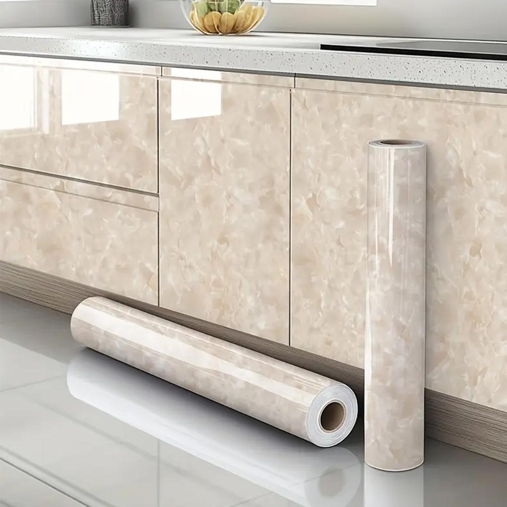 Marble Self-Adhesive Wallpaper – Waterproof Vinyl Contact Paper for Kitchen, Home Decor (40cm/55cm Width)