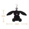 Aprikosenlamm Schwarzes Samt-Häschen Niedlicher Weicher Schlüsselanhänger Plüschtier, Perfekt für Jungen und Mädchen, Passend für Kinderrucksäcke und Handtaschen, 12cm