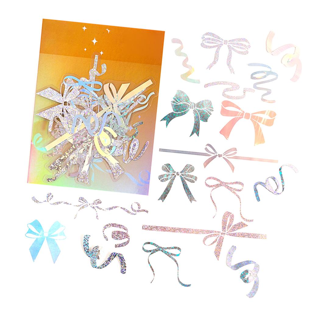 45pcs Bowknot Scrapbook Stickers Cute Strong Adhesion PET Planner Stickers Decal for Diary Photo