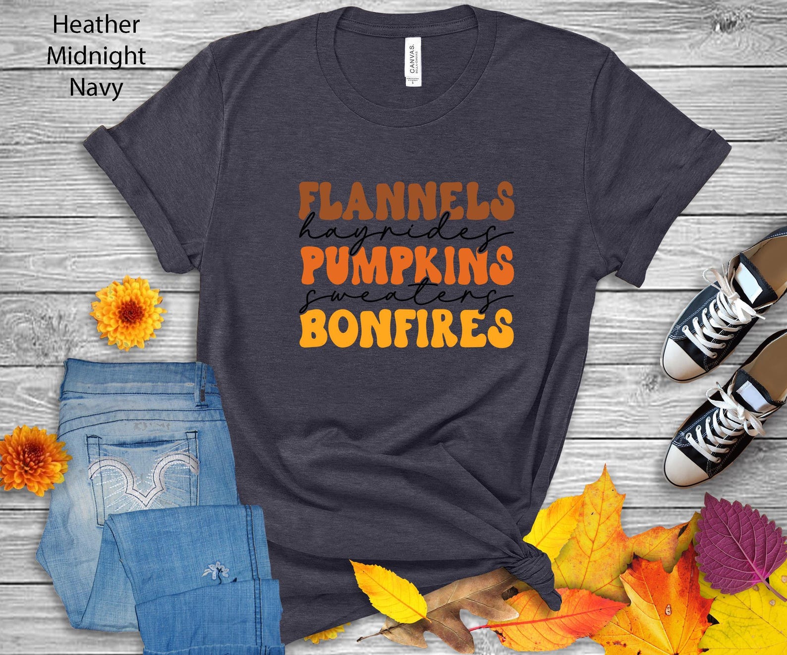 Autumn T-Shirt | Flannels, Hayrides, Pumpkins, Bonfires S