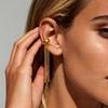 Long Chain Tassel Ear Cuff Stainless Steel No Piercing Ear Wrap Elegant Ear Clip  Charms Jewelry
