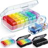 Waterproof 7-Day Pill Organizer 14 Grid Portable Pill Dispenser for Travel Household