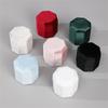 Octagonal Velvet Rings Box for Three Rings Soft Flannel Engagement Display Case Flannel Jewelry Organizer for Rings