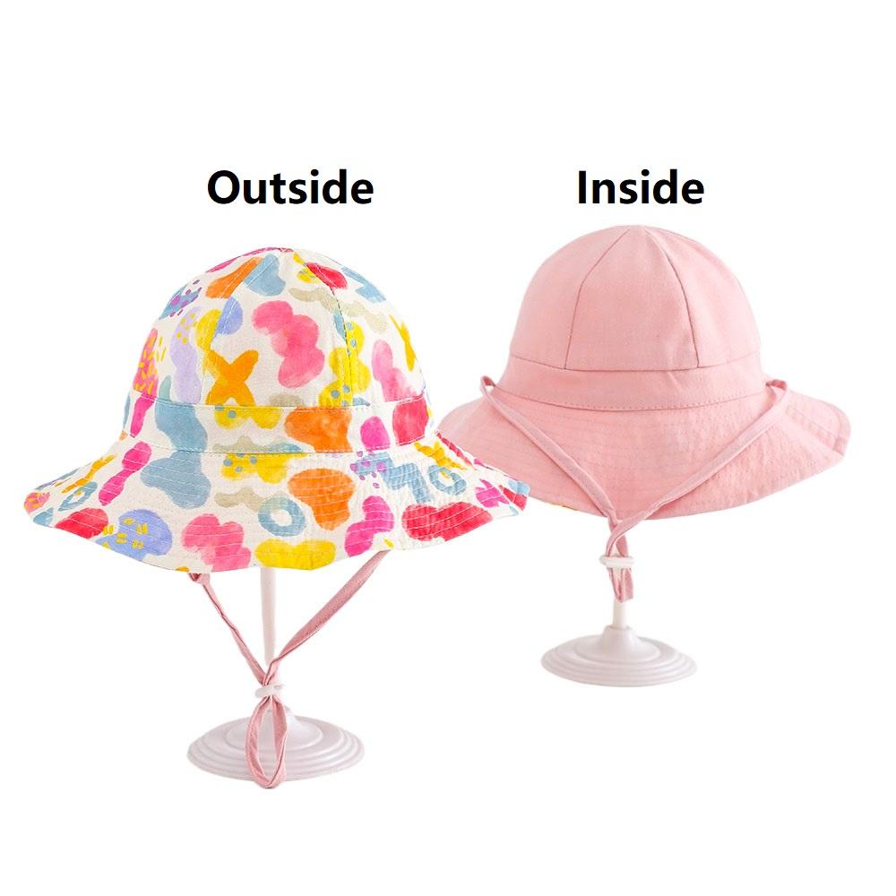 New Kids Bucket Hat Double-side Fisherman Hat Spring Summer Children Sun Hats for Girls and Boys Outdoor Baby Sun Hat