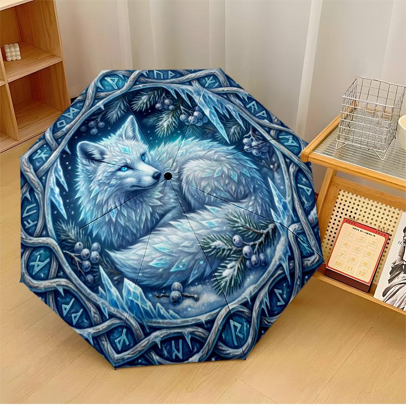 

Frost Fox Printed umbrella windproof folding umbrella portable sun and rain umbrella suitable for gifting