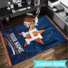 Custom Name Rug Houston Basketball Graffiti Art Area Rug Suitable for Indoor,Carpets for Homes, Offices,Living Rooms,Home Decor,Christmas Gift